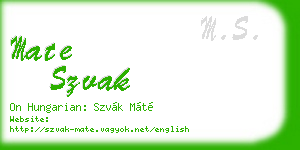 mate szvak business card