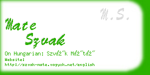 mate szvak business card